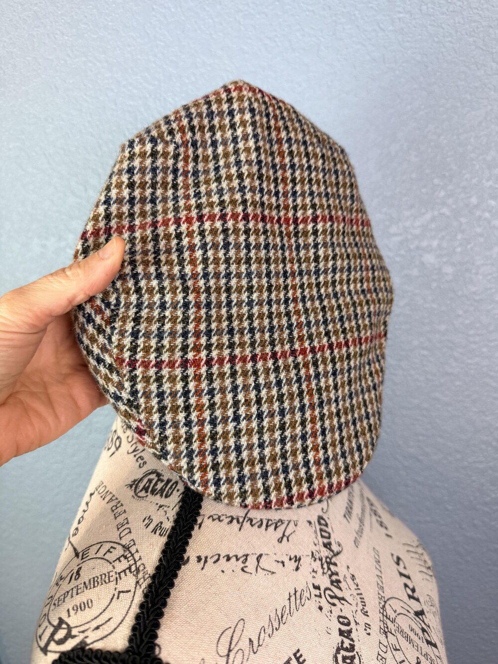 Glenappin Of Scotland Hat Flat Cap Mens Small Brown Plaid Wool Tweed Lined